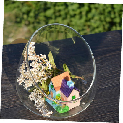 Homoyoyo 3pcs Glass Slant Cut Terrarium Bottles for Micro Landscape, Tabletop Ecological Glass Display with Angled Opening, Decorative Plant Bottle Set for Home Décor