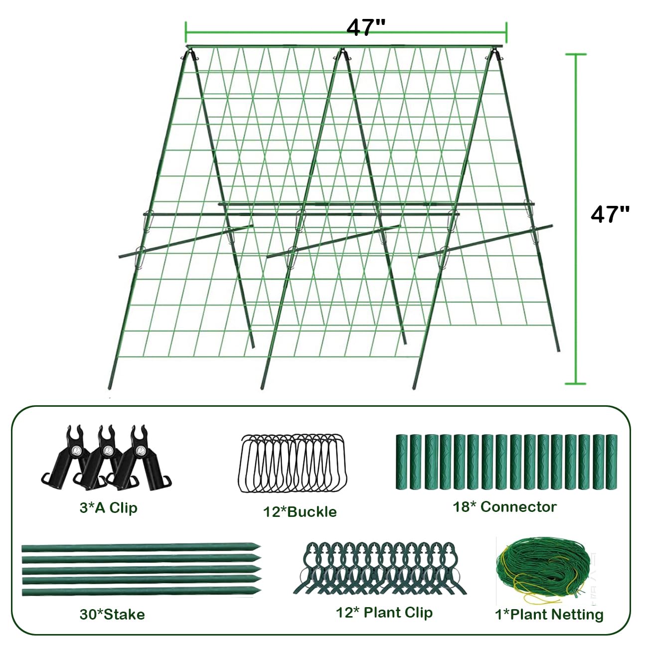 Cucumber Trellis, A-Frame Sturdy Garden Trellis for Raised Bed, Plant Support for Climbing, Plant Trellis for Bean Pea Rose Vine Plants, Plant Grow Support for Outdoor Raised Bed