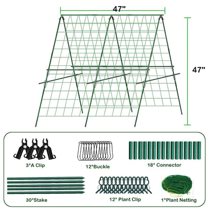 Cucumber Trellis, A-Frame Sturdy Garden Trellis for Raised Bed, Plant Support for Climbing, Plant Trellis for Bean Pea Rose Vine Plants, Plant Grow Support for Outdoor Raised Bed