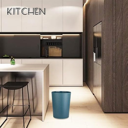 UUJOLY Small Trash Can Wastebasket Garbage Can Container Bins for Bathrooms, Laundry Room, Kitchens, Offices, Kids Rooms, Dorms (Bluish Green)