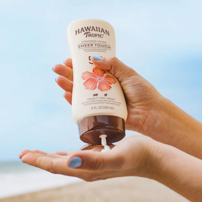 Hawaiian Tropic Sheer Touch Lotion Sunscreen SPF 50, 8oz Twin Pack | Hawaiian Tropic Sunscreen SPF 50, Sunblock, Broad Spectrum, Oxybenzone Free, 8oz each
