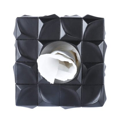 Hymmah Modern Square Tissue Box Cover Holder,Bathroom Accessories Decor Unique Design Tissue Box Cover for Bathroom Vanity Counter Tops Also Great for Bedrooms and Living Rooms