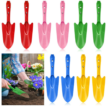 Nicunom 10 Pack Colorful Metal Hand Shovels, Garden Trowel Set Small Gardening Hand Tools for Soil Planting Digging Transplanting, 5 Colors