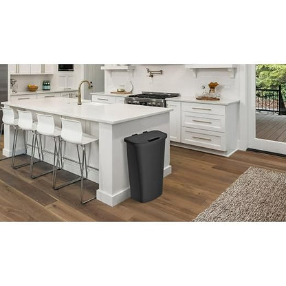 Kitchen Trash can, 11 gallons, Black, Plastic, flip-top, Suitable for Kitchens, bathrooms, and Offices.