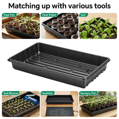 EXTYQWC 10 Plant Growing Trays,Plant Tray, Seed Tray, Seedling Tray, Propagation Tray, Plant Trays for Seedlings, Planting Trays, Seedling Starter Tray(No Drain Holes)