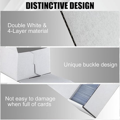 Trading Card Storage Box, 30-Pack 1100 Count White Corrugated Cardboard Bulk Sports Storage Box for TCG/Magic/Mtg Basketball Cards, Collectible Trading Cards