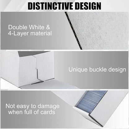 Trading Card Storage Box, 20-Pack 1100 Count White Corrugated Cardboard Bulk Sports Storage Box for TCG/Magic/Mtg Basketball Cards, Collectible Trading Cards