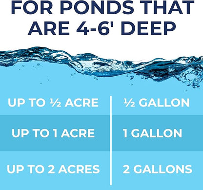 PondValue Ultimate Pond Bacteria, Outdoor Pond & Lake Natural Beneficial Bacteria Treatment, Aquatic Odor Reducer & Sludge Digester, Fish, Plant, & Livestock Safe, Easy Dosing Liquid, 1 Gallon Bottle