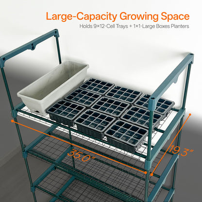 Bstrip Indoor Greenhouse with Grow Light, 4-Tier Mini Green House, 4Pcs Grow Lights for Indoor Plants with Timer, Zippered PVC Grow Tent with Airflow Windows, Indoor Greenhouse Cabinet 35x19.3x63in