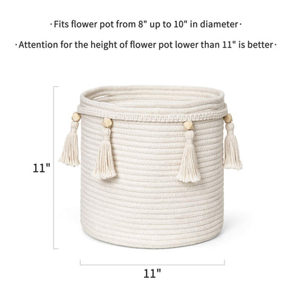 Mkono Macrame Woven Wall Hanging and Boho Storage Basket Home Decor