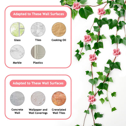 50 Pack Plant Vine Wall Clips – Decorative Flower Clips for Climbing Plants, Indoor & Outdoor Garden Vine Holders, Pink, Tool-Free Use, ABS Plastic