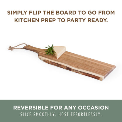 PICNIC TIME Artisan 24" Acacia Charcuterie Board with Raw Wood Edge, Wooden Cutting Board with Handle, All-Purpose Serving Platter, Decorative and Reversible Serving Plank (Acacia Wood)