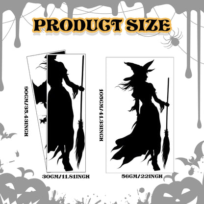 Halloween Wall Decals,Peel and Stick Halloween Theme Decor Stickers,Removable Vinyl Spooky Scary Face Wall Sticker for Holiday Party Decor. (Wicked Witch Silhouette Wall Decal)