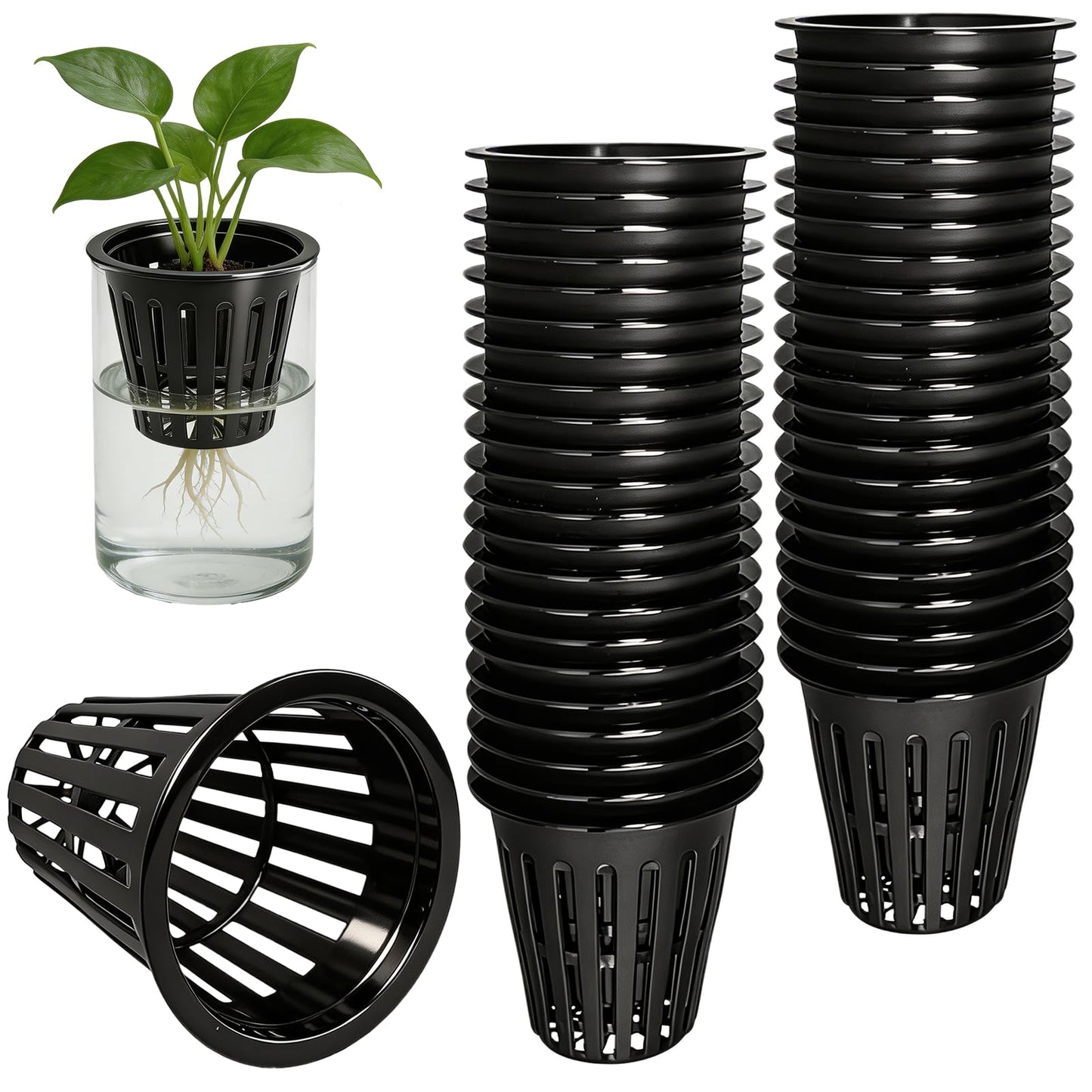 KoMvzyl 200PCS 2 inch Net Pots,Hydroponics Cup, Net Cups for Indoor or Outdoor Growing