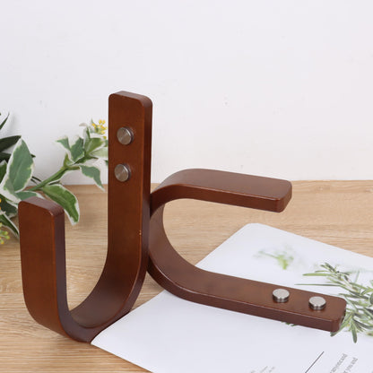 OCIOLI 2 Set Curtain Tiebacks & Holdbacks - Natural Wood Wall-Mounted U-Shaped Hooks with Stainless Steel Screws, Durable Curtain Tie Backs, Pull Backs for Drapery & Window Decor (Coffee, 2)