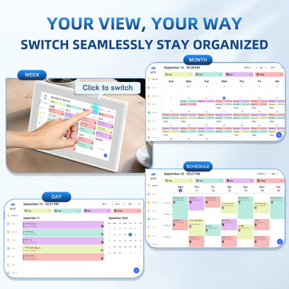 Calendar Digital 10.1 Inch, Digital Frame Combined Smart Touch Screen Electronic Wall Planner Family Organizer Chore for Family Schedules Gift for Mother Mom Women Grandpa