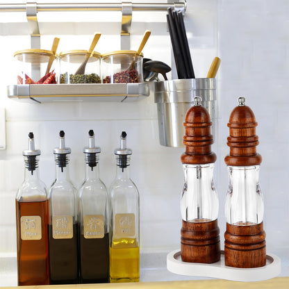 BINHAI Salt and Pepper Wood Mill Tray, White colour Pepper Grinder Rest, Work Surface and Dining Table Protector (Pepper mill not included)