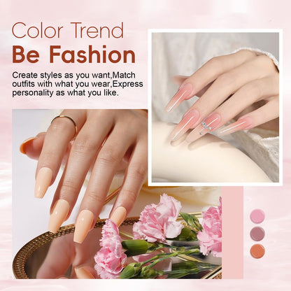 JEWHITENY Poly Extension Gel Nail Kit 14 PCS Poly Gel Kit with Slip Solution and Mini Lamp Nail Art Design Beginner