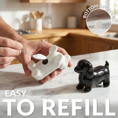 Fisura - Dogs Salt and Pepper Shakers Set – Ceramic Salt & Pepper Shakers for Kitchen or Dining Table, Cute Decorative Dog Design, 3.9 x 2.8 in
