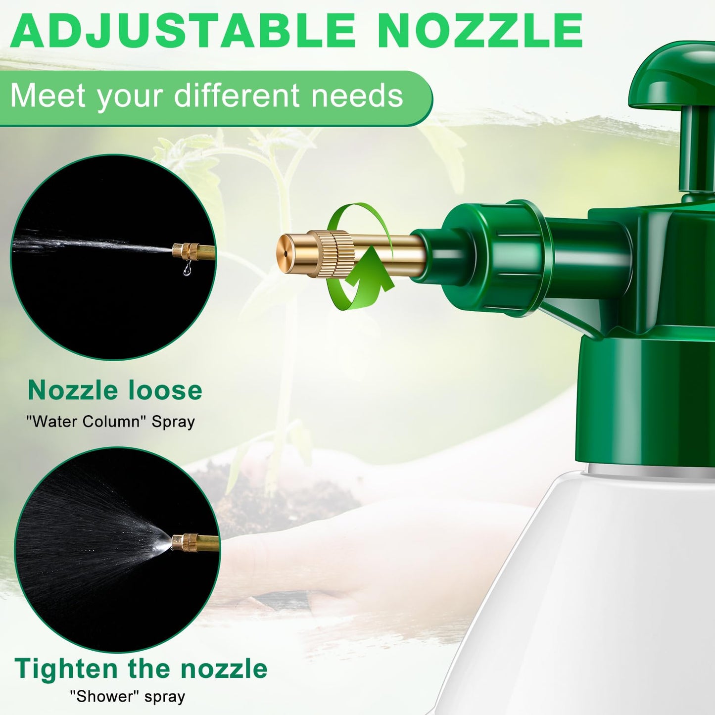Ziliny 2 Pcs 27 oz Handheld Pump Spray Bottle Garden Mister Spray Bottles Lawn Pressure Hand Pump Sprayer with Adjustable Nozzle for Chemicals Watering Weeds Plants and Cleaning (Green)
