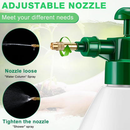 Ziliny 2 Pcs 27 oz Handheld Pump Spray Bottle Garden Mister Spray Bottles Lawn Pressure Hand Pump Sprayer with Adjustable Nozzle for Chemicals Watering Weeds Plants and Cleaning (Green)