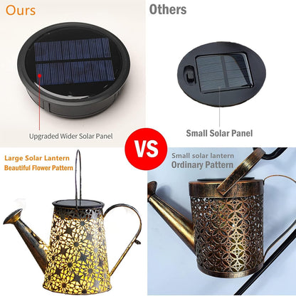 2 Pack Solar Watering Can Lights with Shepherd Hook,Solar Powered Watering Can Light, Waterproof Outdoor Garden Hanging Decoration(Classic).