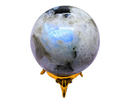 Amazing Gemstone Rainbow Moonstone Crystal Ball with Stand - 2.5 Inches Large Crystal Sphere Meditation Balls for Witchcraft and Decorative Balls