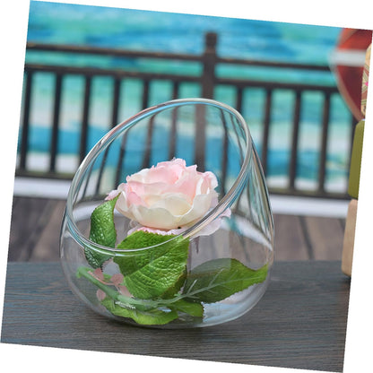 ABOOFAN 3pcs Glass Slant Cut Terrarium Bottles for Plant Display Decorative Landscape Ornaments for Home Desk Shelf and Dining Table Decor