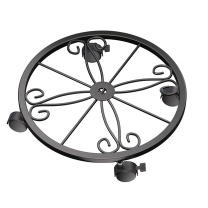 KOOKASHOP 10" Plant Caddy with Wheels, 1 Pack Plant Stand with Wheels, 360° Lockable Plant Rollers Plant Dolly, Plant Tray with Casters for Indoor and Outdoor.