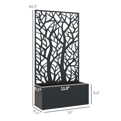 YBCHFGA Metal Raised Garden Bed with Privacy Panel
