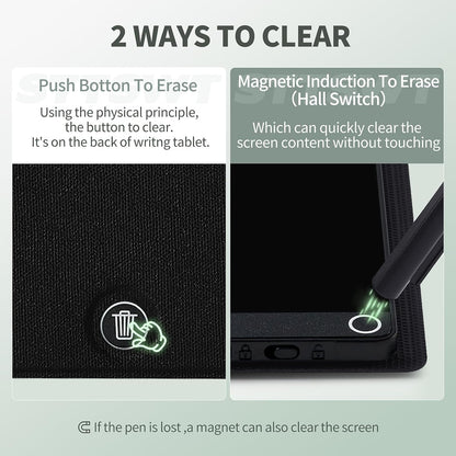 LCD Writing Tablet for Adults: 6.5 Inch with Leather Case Full Screen Reusable Digital Notepad Portable Use for Office Study Teaching
