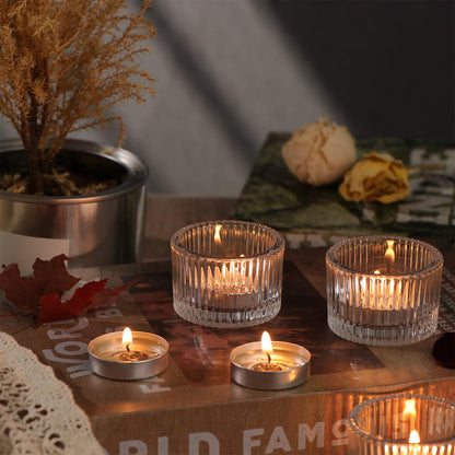 12 Pack Tealight Clear Candle Holders, Votive Tea Light Candle Holder