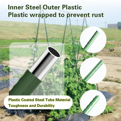 Sprigra Garden Stakes 4ft, Metal Plant Stakes 48 inch, Sturdy Plant Support for Climbing Plants, Tomatoes, Beans, Cucumbers, Peppers, Flowers, Potted, Strengthen and Stem to Grow Better