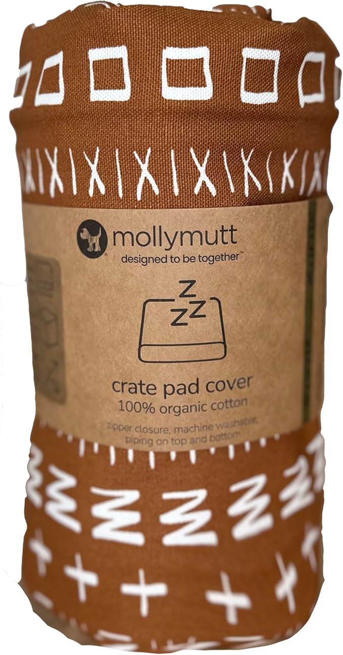 Molly Mutt Dog Crate Pad Cover, 100% Cotton Canvas Cover for Dog or Puppy Crate Bed, Durable, Washable, and Free of Harmful Chemicals, Pre-Shrunk, 54"x37"x2.5", Everywhere