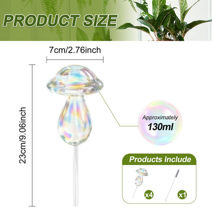 youcoscos 4pcs Plant Watering Globes Self Watering Planter Insert Devices,Glass Watering Bulbs Cactus Shape Automatic Watering Bulbs for Indoor Plants Top-Fill Watering Rainbow Colors