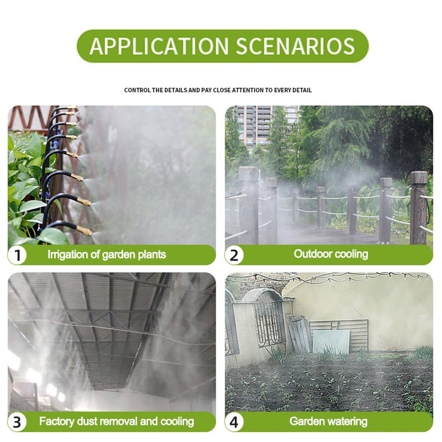 New drip Irrigation kit, Automatic Garden Watering System, Quick Connector and 360-degree Bending Dropper atomizing Copper Nozzle, Garden Plant Lawn Courtyard Watering System. (50FT)
