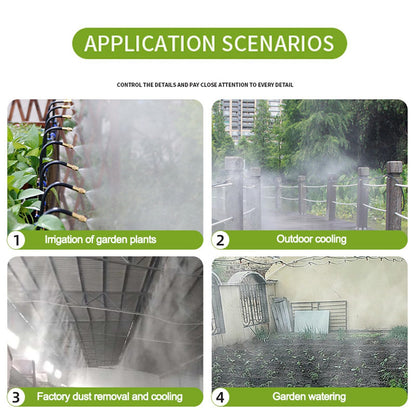 New drip Irrigation kit, Automatic Garden Watering System, Quick Connector and 360-degree Bending Dropper atomizing Copper Nozzle, Garden Plant Lawn Courtyard Watering System. (50FT)