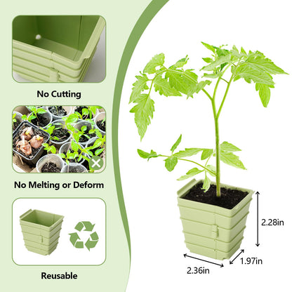 GREENBAZZAR Side-Open Seed Starter Tray 4-Pack, 24 Cells Modular Design with Detachable Plant Cells, Extra-Large 2.36"x2.28" Cells, Reusable Seed Germination Kit for Indoor & Outdoor Gardening