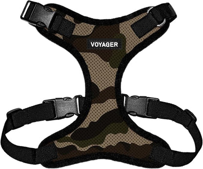 Voyager Step-in Pet Harness - All Weather Mesh, Adjustable Step in Harness for Cats and Dogs by Best Pet Supplies - Army/Black Trim, M