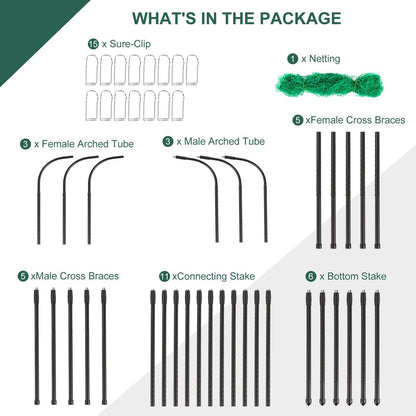 FOLLOOK Cucumber Trellis for Raised Garden Bed, Rustproof Metal Garden Arch Trellis for Climbing Plants Support Outdoor Fruit Grape Vine Vegetable Tomato Pole Bean Snap Pea Trellis, 48x48inch, Black