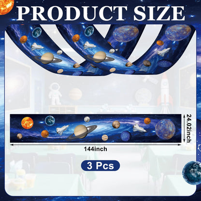 Feifeiya 3 Pcs Solar System Party Decorations 24 Inch x 12 ft Vbs 2026 Decoration Outer Space Theme Ceiling Decor for Space Summer Vocation Church Sunday School Classroom Birthday Party Decor Supplies