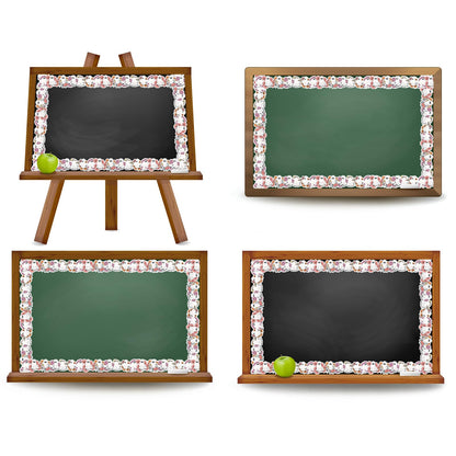 Whaline 65Ft Halloween Bulletin Board Border Cute Floral Ghost Die Cut Trim Border Roll for Home Party Classroom Chalkboard Decoration
