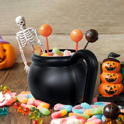 Baaxxango 12 PCS 15 oz Cauldron Mugs,Plastic Black Cauldron Pot Cups,Witches Brew Mug for Drinks,Halloween Party Favors,St Patricks Day Party Gift Supplies