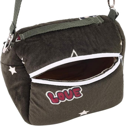 Hamster Carrier Bag, Small Animal Travel Carrier with Breathable Mesh, Portable Outdoor Pouch for Guinea Pig, Hedgehog, Sugar Glider, Squirrel
