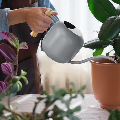Green Moon Watering Can Indoor Plants 1.2L/41oz Elephant Gray Water Can Indoor Metal Small Water Can Pot with Long Spout for House Bonsai Plants Garden Flower Decorative