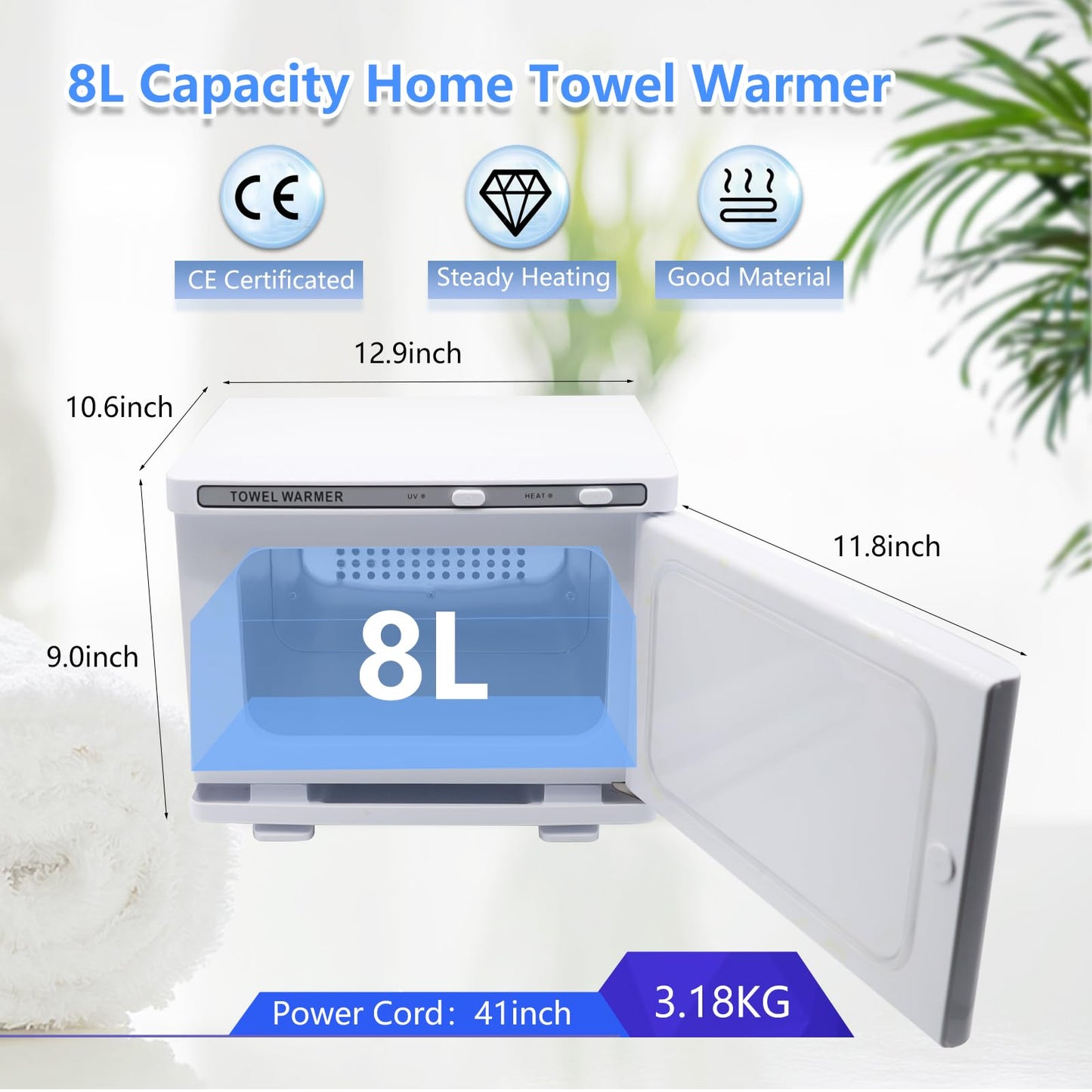Small Hot Towel Warmer for Spa Home Salon Esthetician 2-in-1 5L Mini Personal Hot Towel Cabinet Towel Warmers Spa, Fast Heating Towel Heater Towel Steamer for Facials…