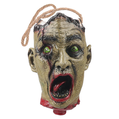 Clobeau Halloween Zombie Head Candy Tote Bag Trick or Treat Tote Bag Candy Scary Evil Hanging Bloody Vampire Head Candy Totes Latex Party Supplies Party Favor Goodie Bags Candy Sack