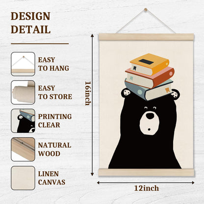 DOI-LANEE Reading Corner Decor for Classroom, 2 PCS Reading Wall Art, Nursery Posters Hanger Frame, Cute Classroom Decor 16x12 Inch, Learning Canvas Wall Art Playroom