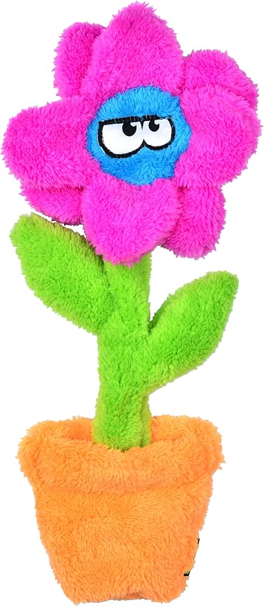 Cycle Dog Duraplush Large Potted Flower (Colors May Vary): Sqeakerless Eco-Friendly and Durable Toy for Dogs | Perfect for Fetch and Tug-of-War Play | Made in USA