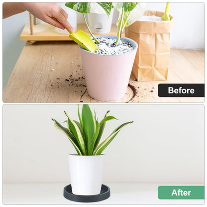 M METERXITY 2-Pack Plant Saucer, 7.9 Inch Flower Pot Saucers, Thicker Anti-Rot Root Plastic Plant Saucer for Indoor/Outdoor Potted Plant/Plant Water Catcher Tray [Cement Ash]